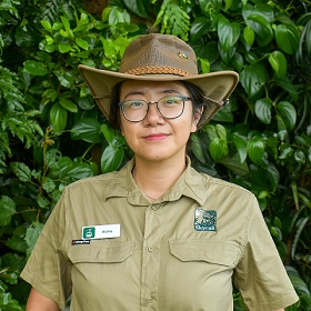 Female Skyrail ranger in full uniform