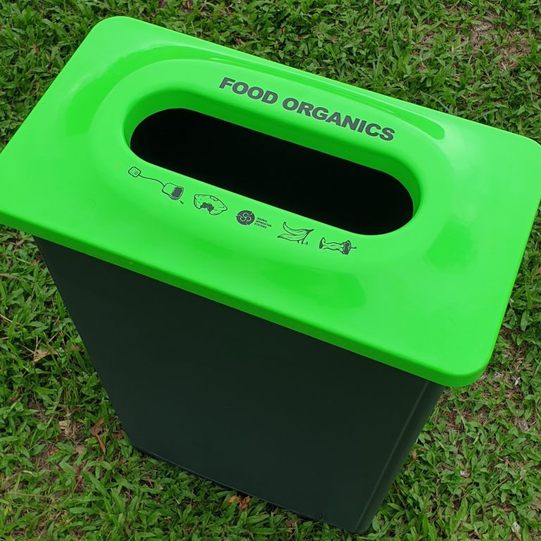 bright green food organics compost bin